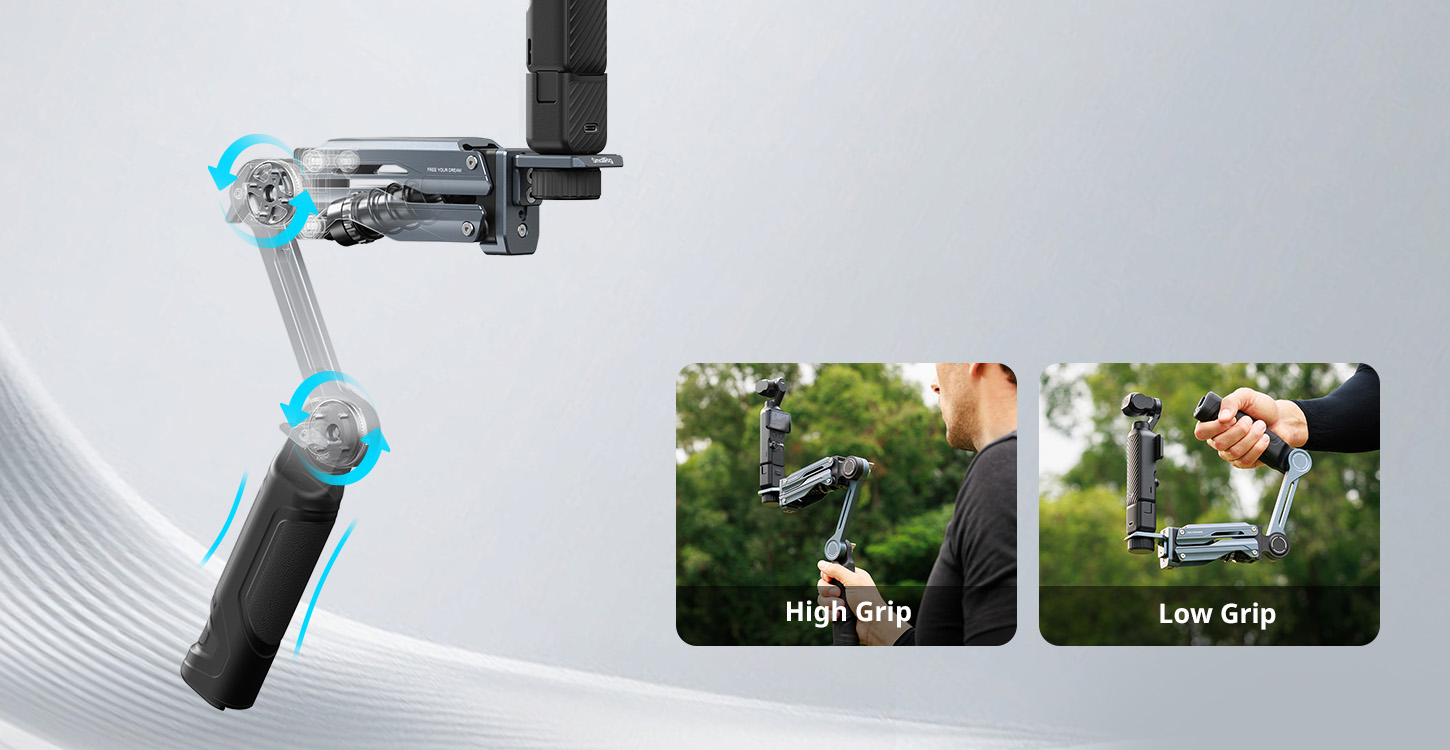 Kategori/Montaj Braketleri/DJI Osmo Pocket 4 / Pocket 3 / Insta360 X5 / GoPro HERO13 Black i&ccedil;in Magic Arms El Tipi Şok Emici Kol - Markalar: DJI, Insta 360, GoPro / Modeller: Osmo Pocket 3, Osmo Pocket 4, X5, HERO 13 Black / &Uuml;r&uuml;n Kodu: 5508 / Paket Ağırlığı (kg): 1.