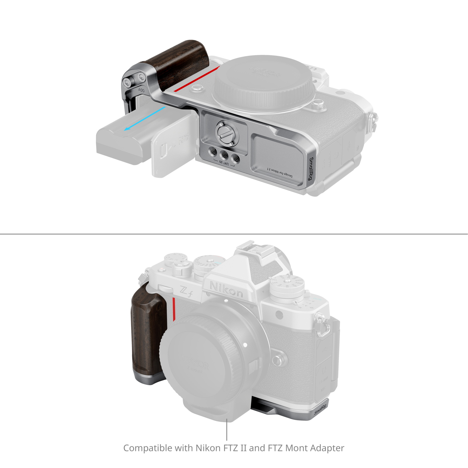L-Shape Handle | Arca Plate & Silicone Grip | Silver/Black