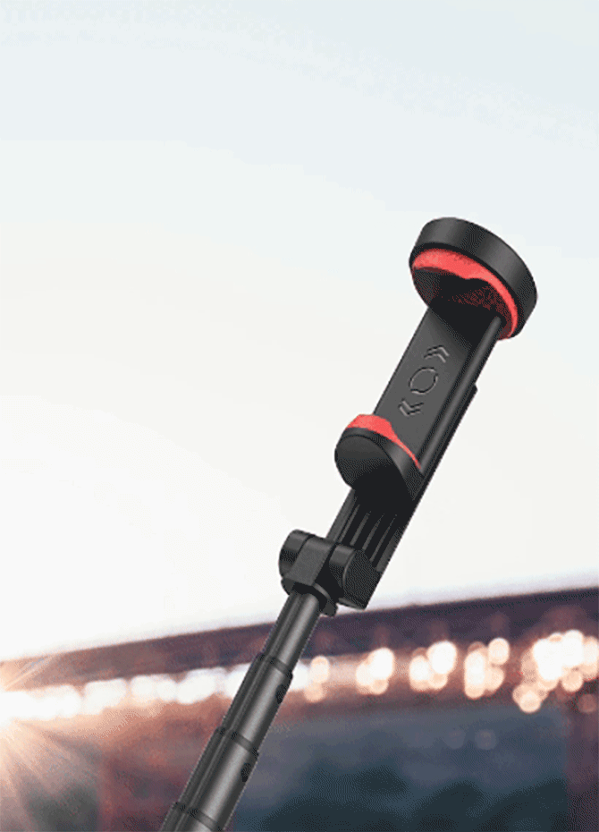 Auto-Open Selfie Tripod ST30 Lite Black | Phone Stand Remote