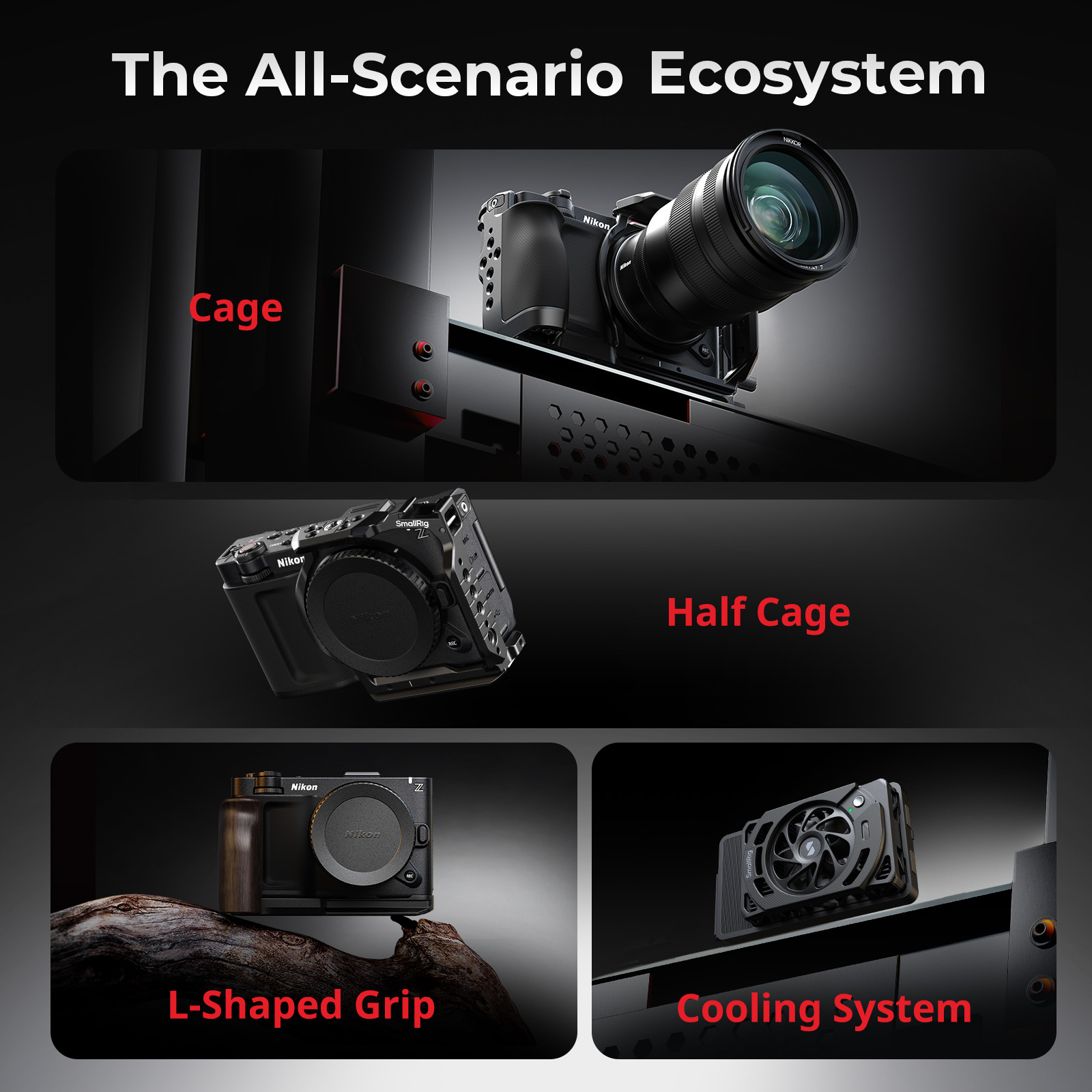 HawkLock Cage Kit for Nikon ZR: Full Cage, Hal | SmallRig