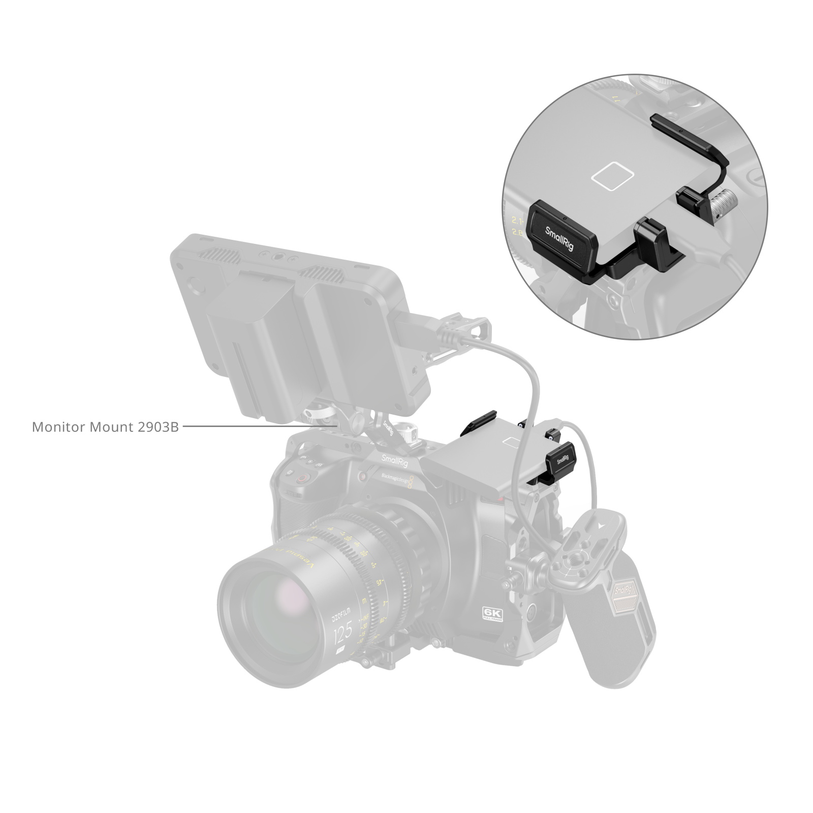 Samsung T5 / T7 / T7 Shield / T9 対応 BMCC 6K 用ケージ用 SSD クランプ