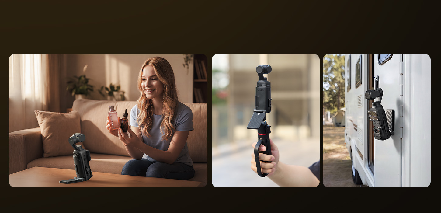 Kategori/Aksiyon Kamera Kiti Manyetik Montaj ve Kafes DJI Osmo Pocket 4 i&ccedil;in | 180&deg;-Markalar:DJI/Modeller:Osmo Pocket 4?Osmo Pocket 4P/SKU:6009/