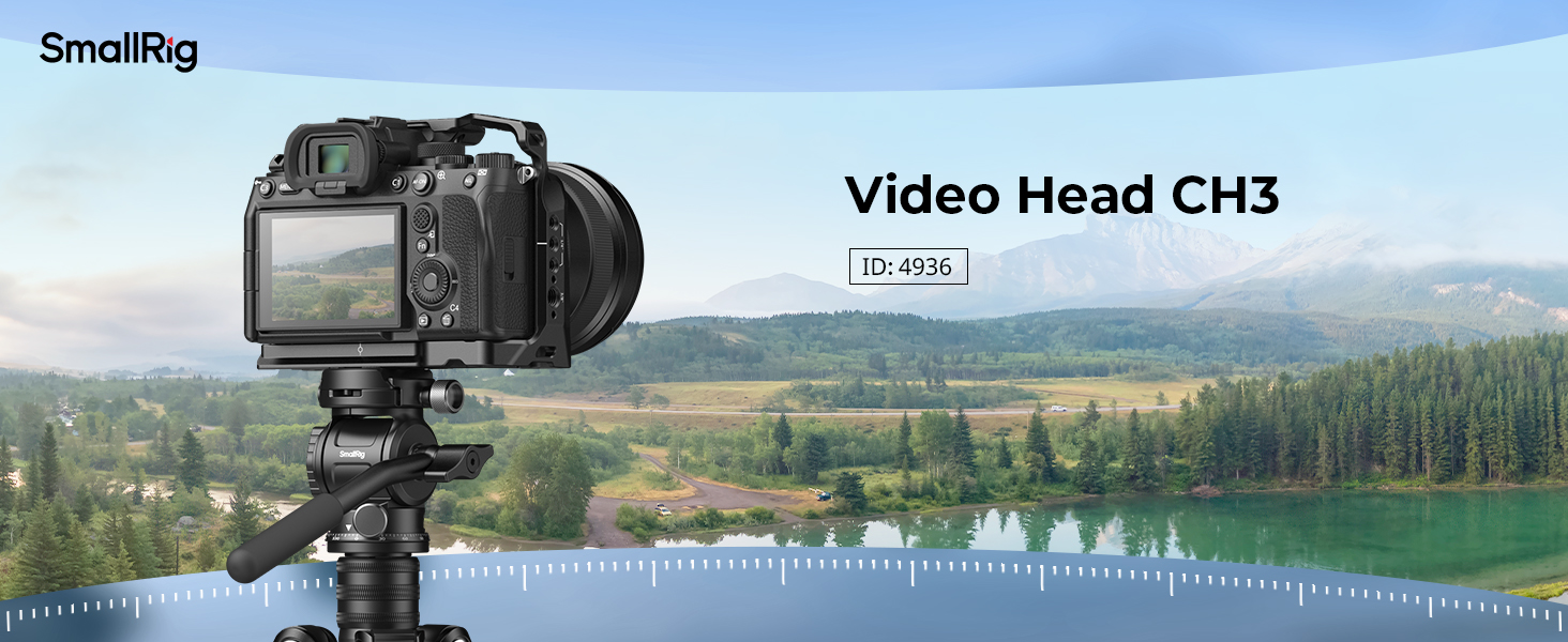 CATEGORY/Tripods/Tripod Heads SmallRig Video Head CH3  - Compact Fluid Head for Smooth Video Shooting-SKU:4936/Head Load Capacity:3kg/Net Weight:0.27/