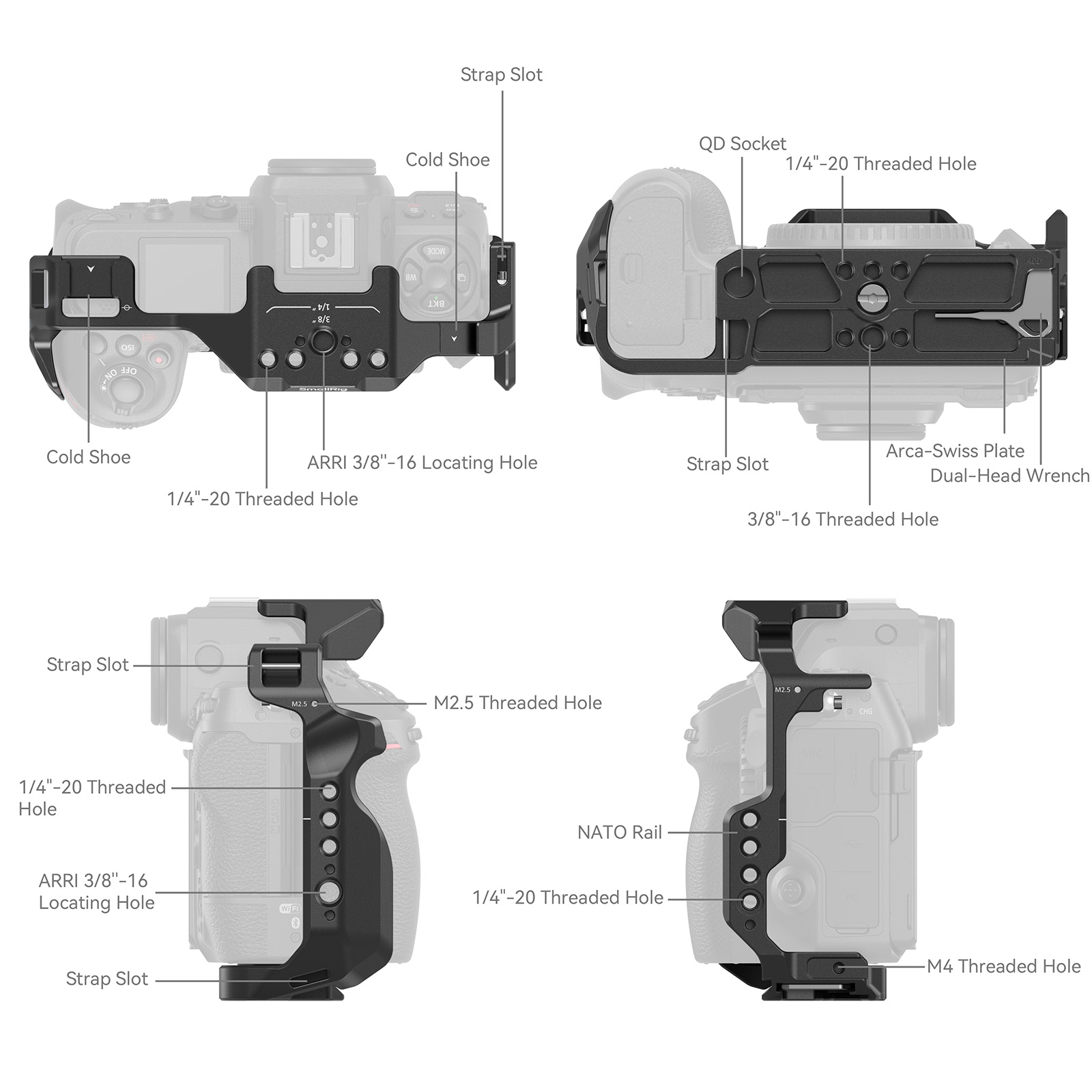 Nikon Z 8 Cage | Full Access, Arca-Swiss Quick Release