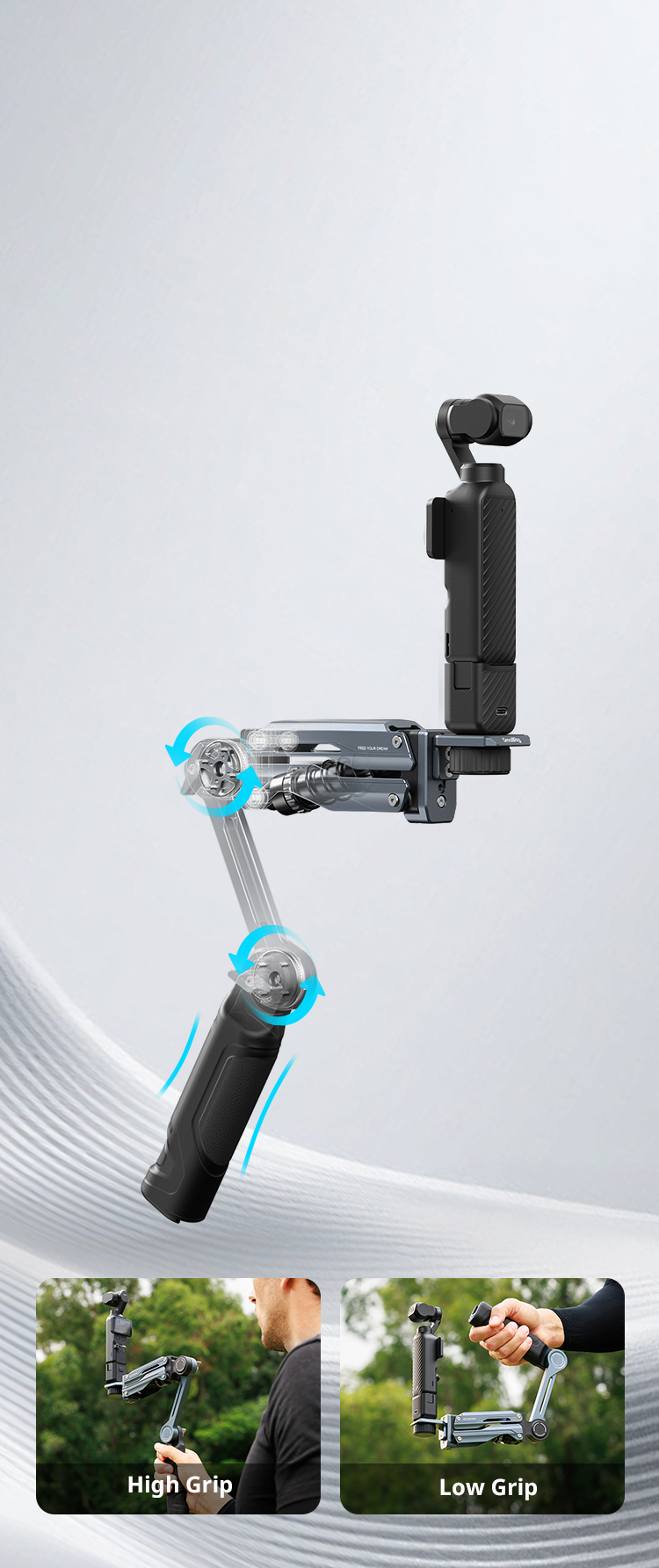 Shock Absorber Arm for DJI Osmo Pocket 4 & Action Cameras