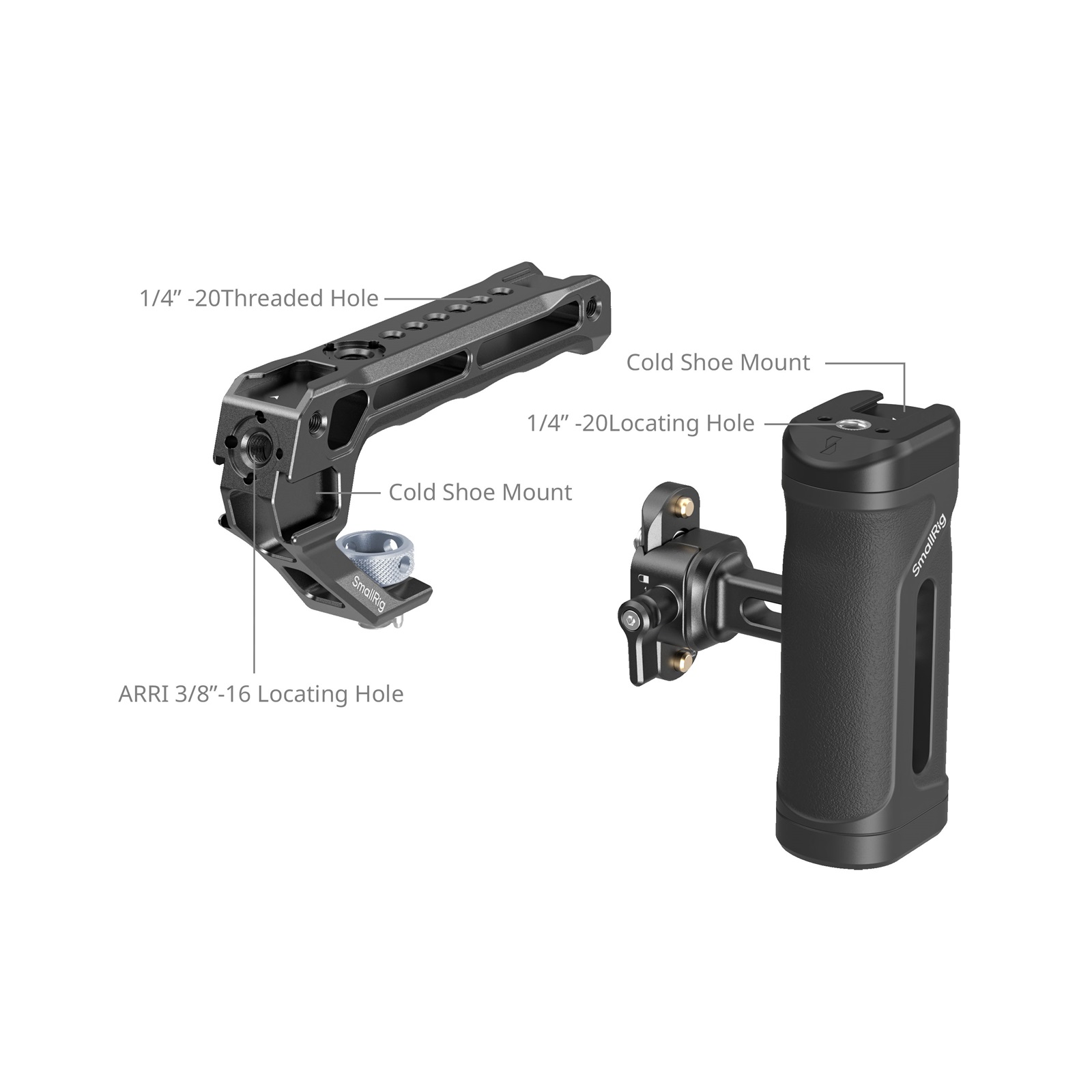 SMALLRIG NATO Handle Top Handle, Lichtgewicht Grip met Quick Release NATO Klem voor Camera Kooi, Universele Video Rig met Ingebouwde 5 Cold Shoe Adapters voor Microfoon/LED Licht/Monitor - 3766