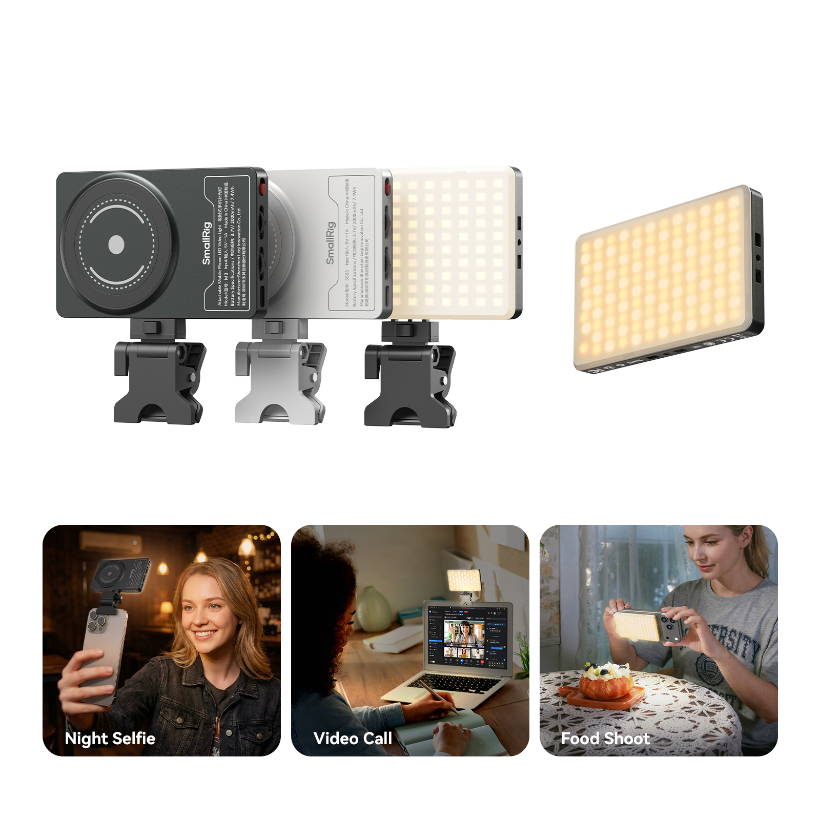 Mobile Phone Led M3 Magnetic LED Video Light for Mobile Phone: Cli | SmallRig