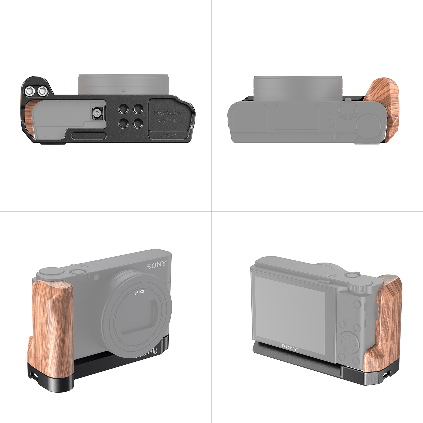 Sony RX100 III/ IV/ V（VA）/ VI/ VII用L型ウッドグリップ