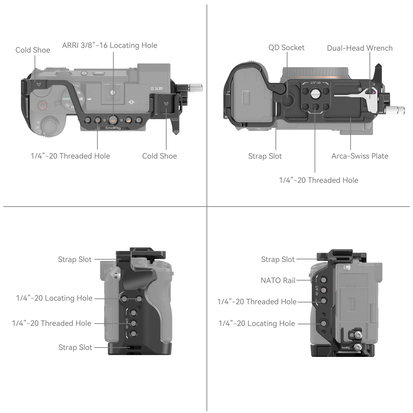 Camera Cage Kit for A7C II / A7CR | HDMI | Arca-Swiss