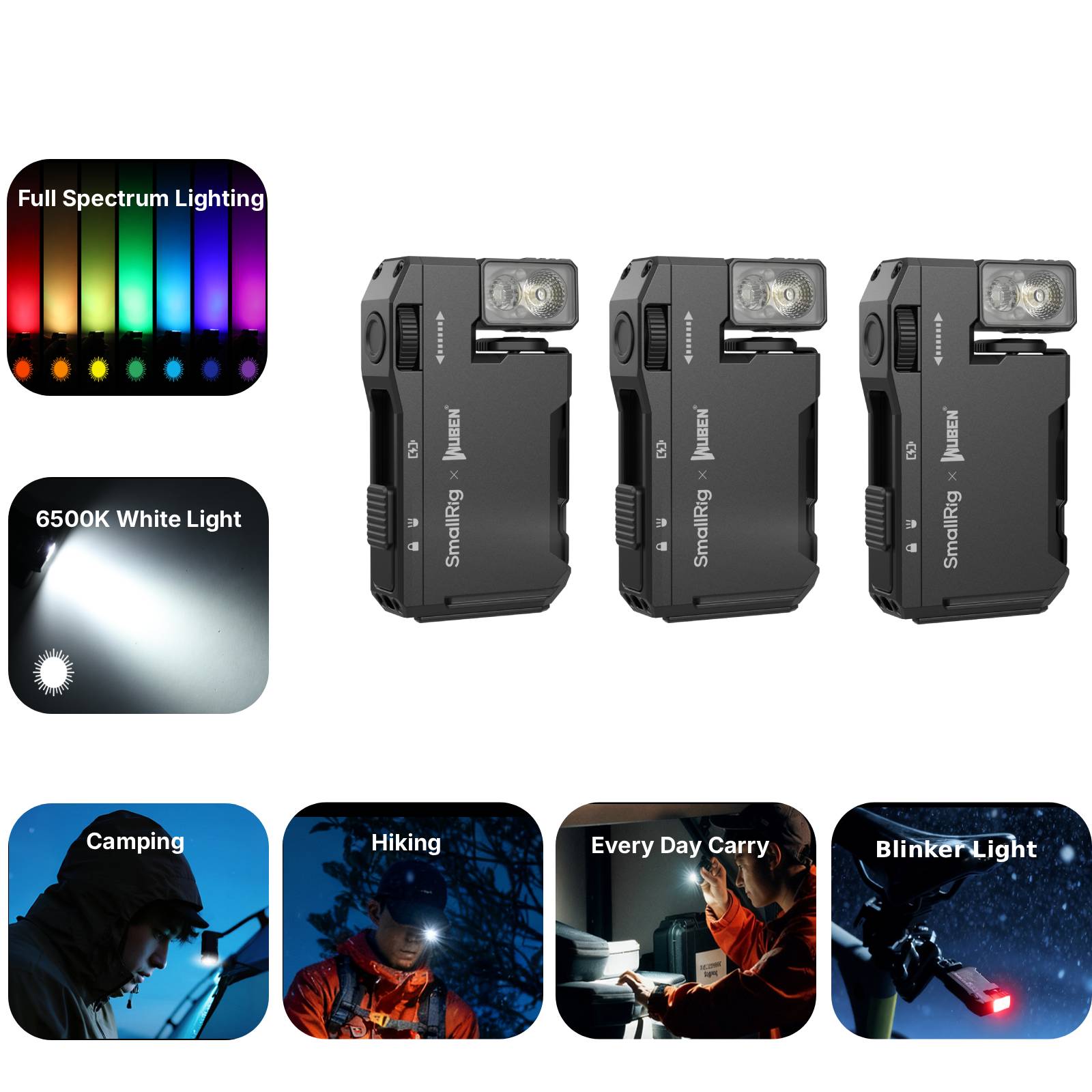 サバイバルミニEDC懐中電灯：400ルーメン、82m照射、65時間点灯、IP65