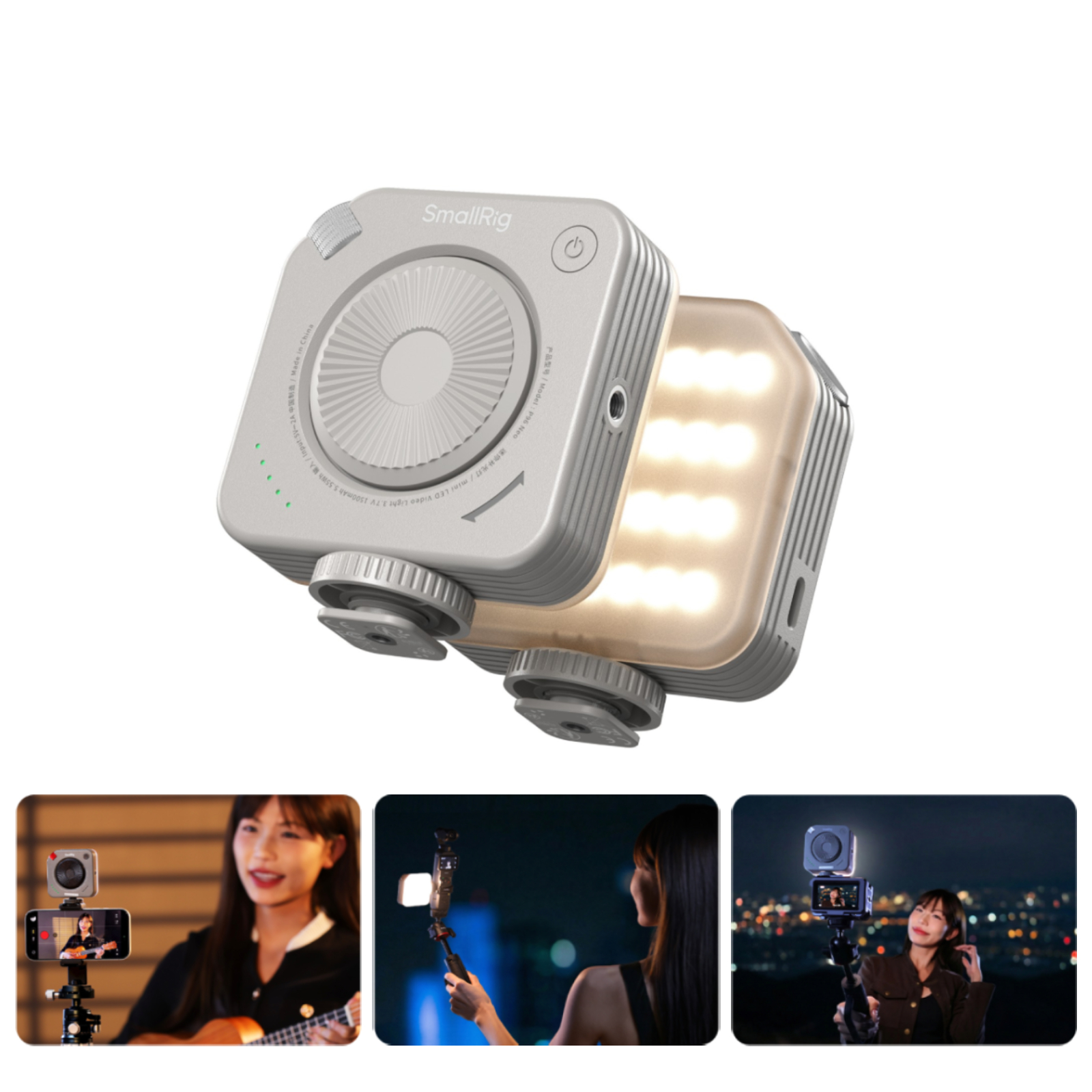 P96 / P108 Neo mini LED Video Light: Bi-Color or RGBWW, 2700K-6500K, 93g Ultra-Light, 75Min Runtime