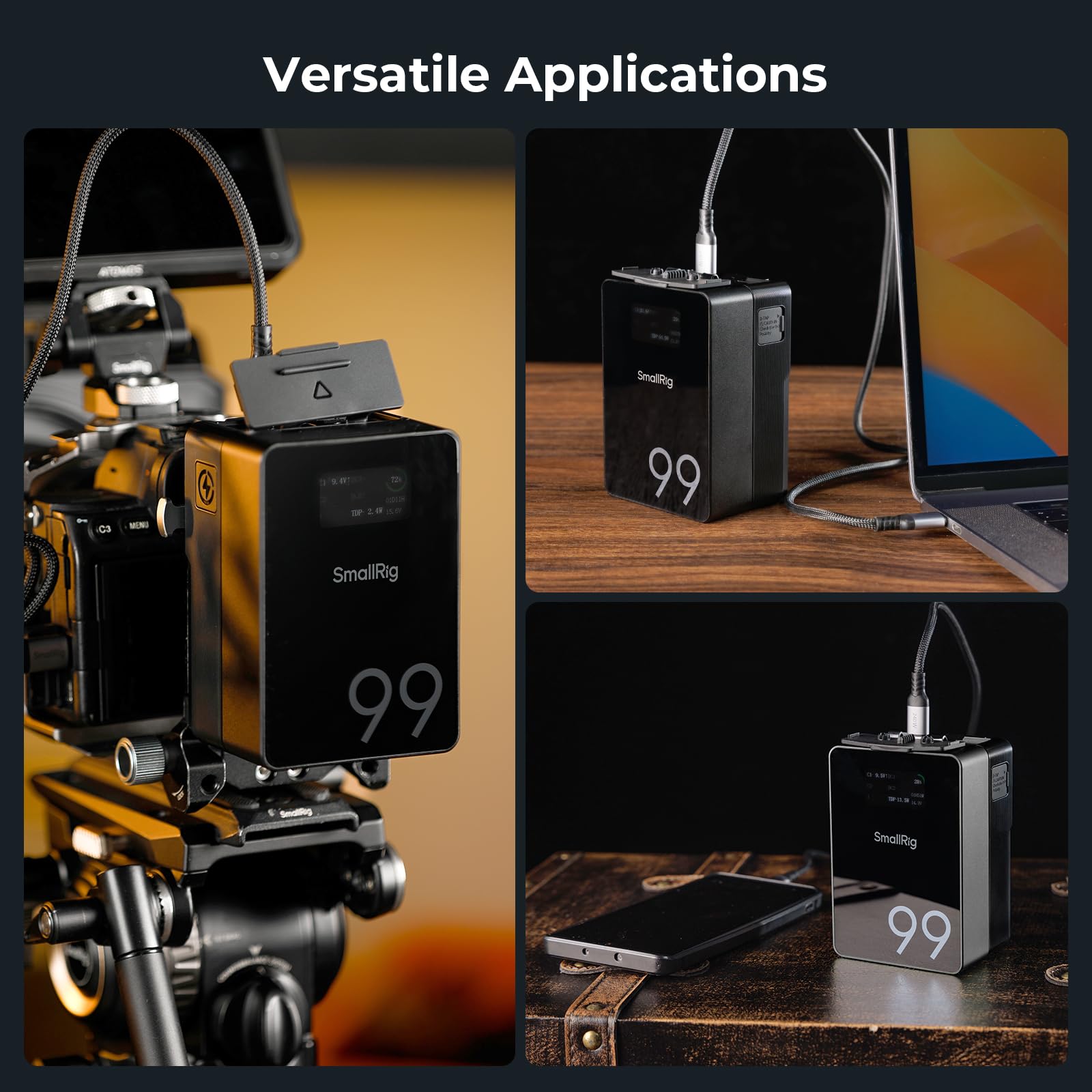 SmallRig VB99 Pro Mini V-Mount Battery 99Wh 100W Black