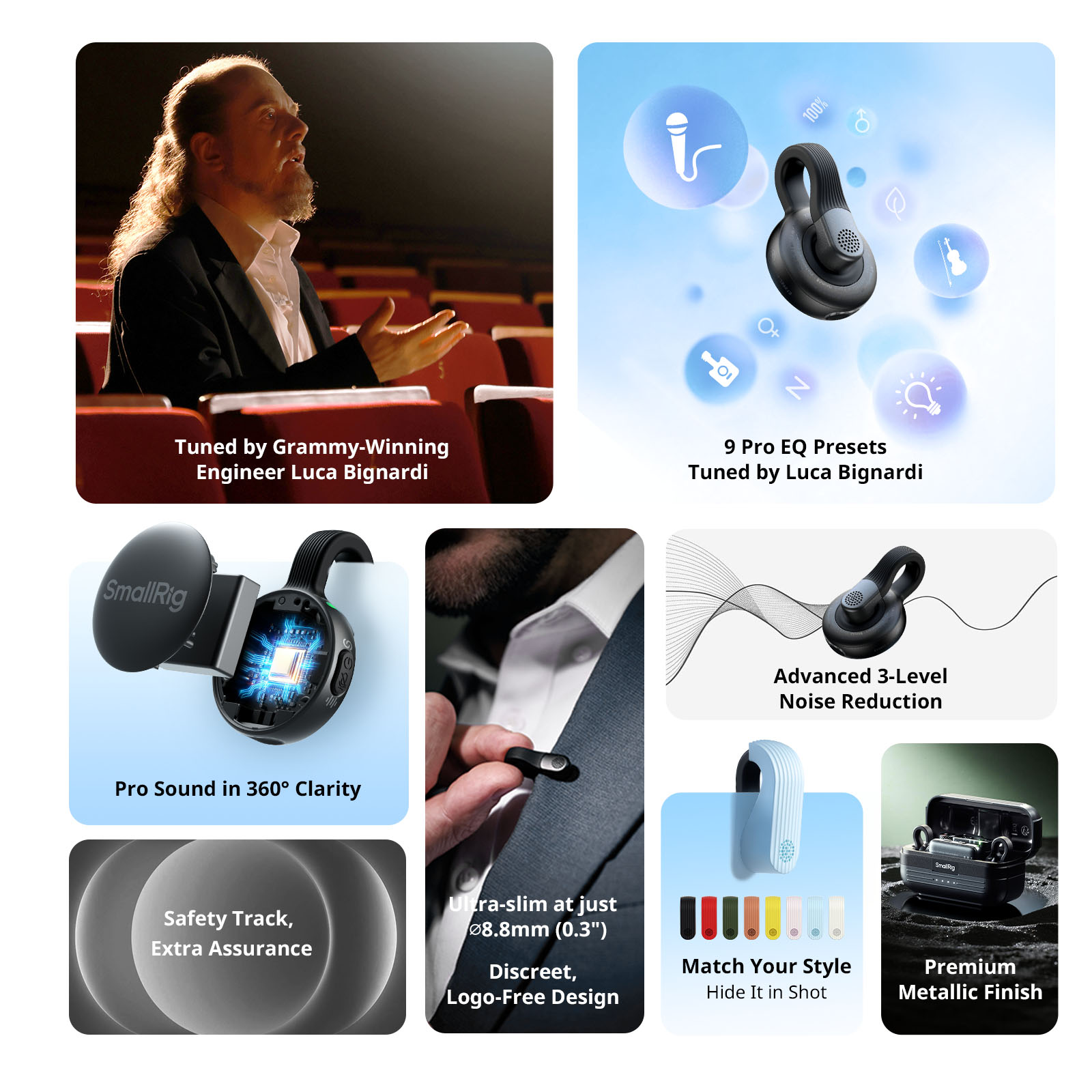 S70 Wireless Microphone | Ultra-Thin | 984ft Range | SmallRig