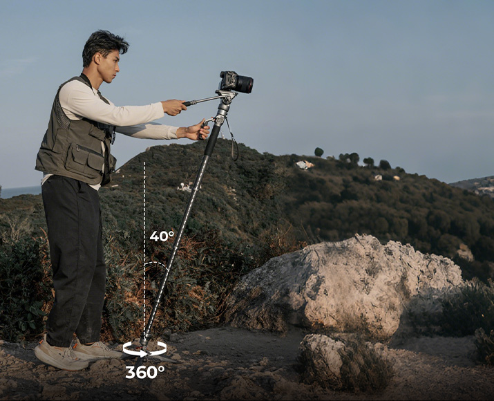 Category/Tripods/Video Tripods Carbon Fiber Video Monopod | 175cm 2-in-1 Fluid Head | SmallRig-SKU:5565/Material(s):Carbon Fiber,Aluminum Alloy/Tripod Load Capacity:15kg / 33.07 lb/Head Load Capacity:5kg / 11.02 lb/