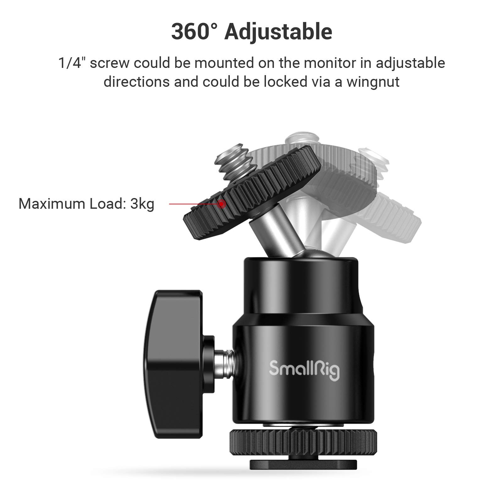 Andoer Adapter Claw Triple Cold Shoe Mount 1/4 Inch Draad Hot Shoe Voor Canon Nikon Sony Digitale Reflex Camera Monitor