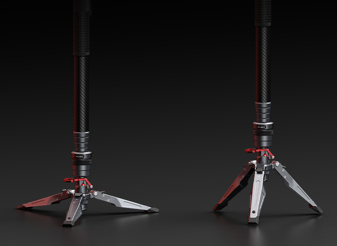 カーボンファイバー製一脚三脚（高さ175cm、耐荷重5kg、重量2.5kg