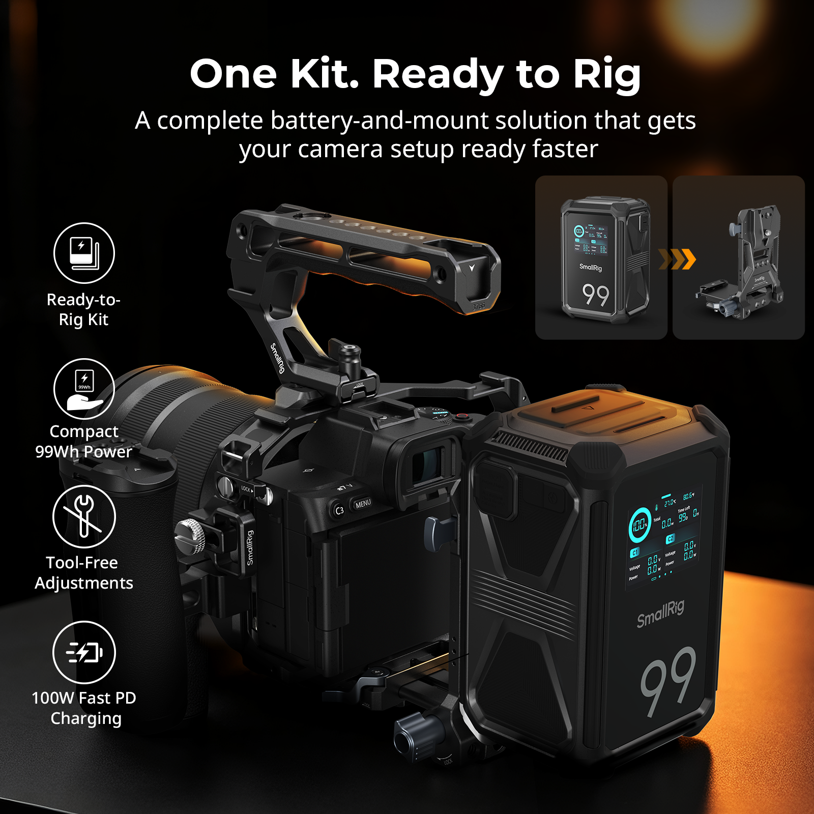 SmallRig X99 V-Mount Battery Smart Tri-Proof