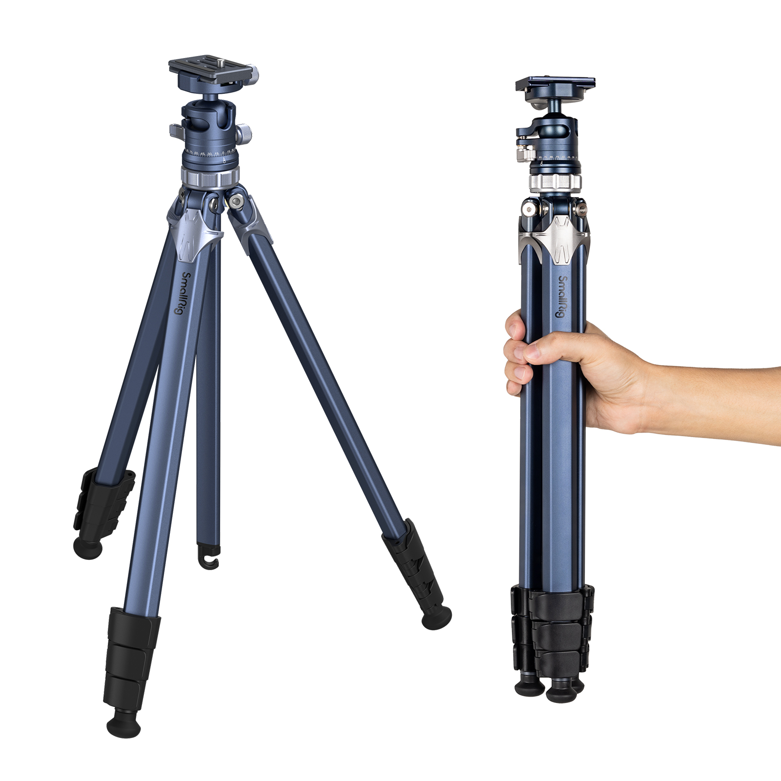 SmallRig AP-02 軽量トラベル三脚（高さ159cm、耐荷重8kg、重量1.15kg）風景写真用 製品画像 1