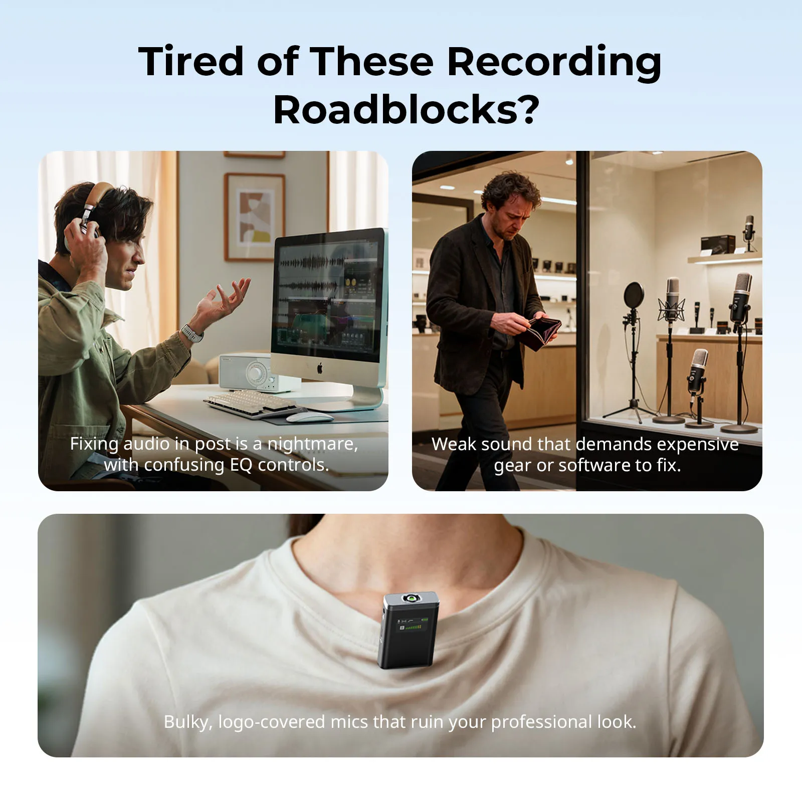 CATEGORY/Microphones/Wireless Microphones S70 Wireless Microphone (2 TX + 2 RX + Charging Case) for iPhone/Android/Camera/Action Camera-SKU:5714/Sampling Rate / Bit :48kHz / 24bit/Maximum SPL:120dB/SNR:70dB/