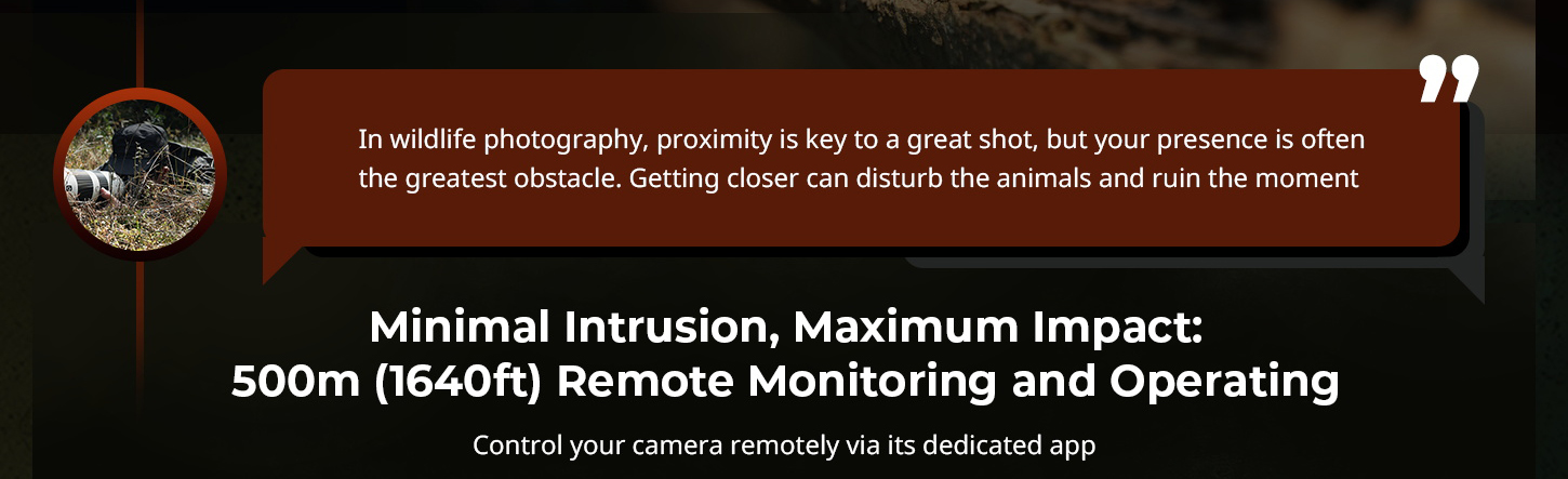 Langtrekkende trådløs repeater for DSLR/actionkameraer i naturfotografering