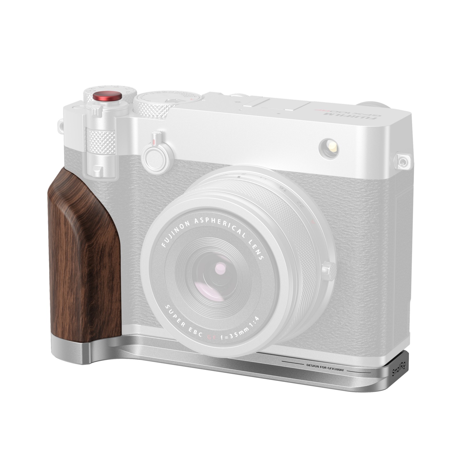 L-Shape Mount Plate with Wooden Handle for FUJIFILM GFX100RF