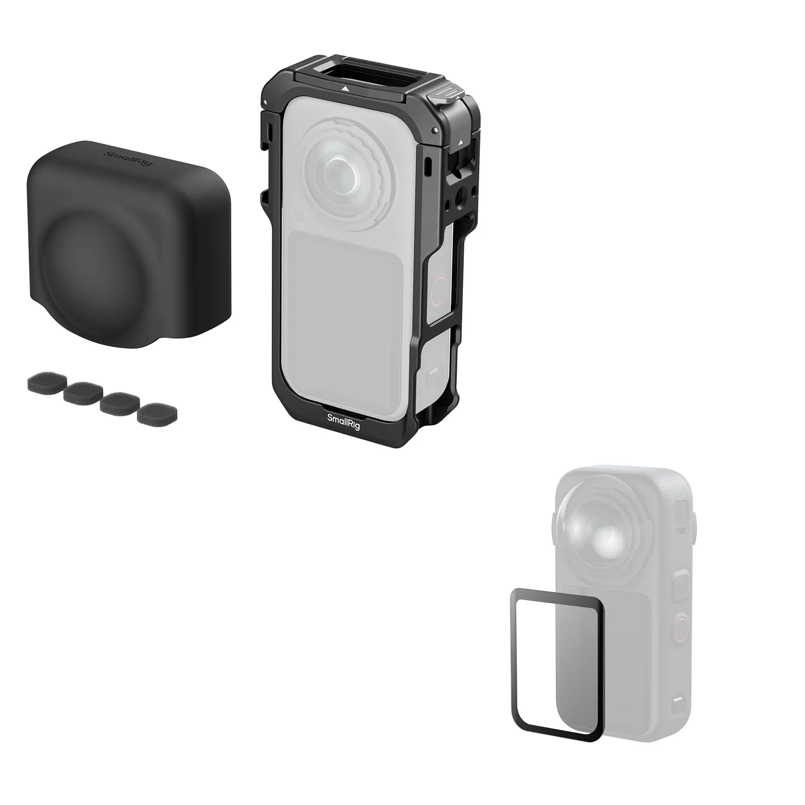 Multifunctional Protective Cage with Silicone Cover for Insta360 X6