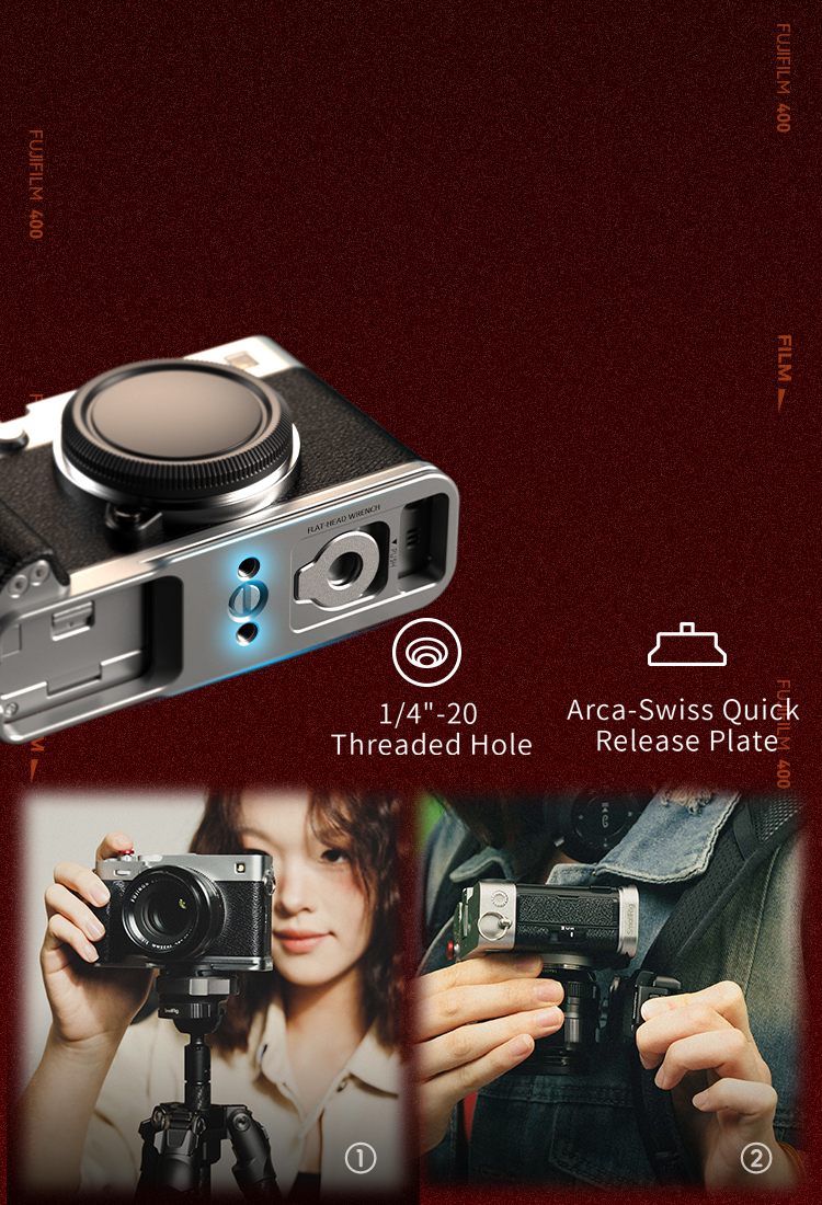 Plaque De Montage L + Poignée SmallRig Pour FUJIFILM X-E5 - Compatible Arca Swiss, Argent, Référence 5447 - 7