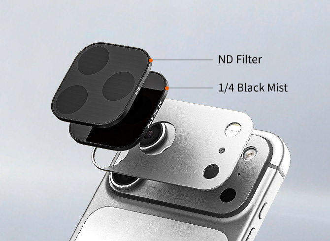 Square ND & 1/4 Black Mist Magnetic Filter Kit for iPhone 17 Pro