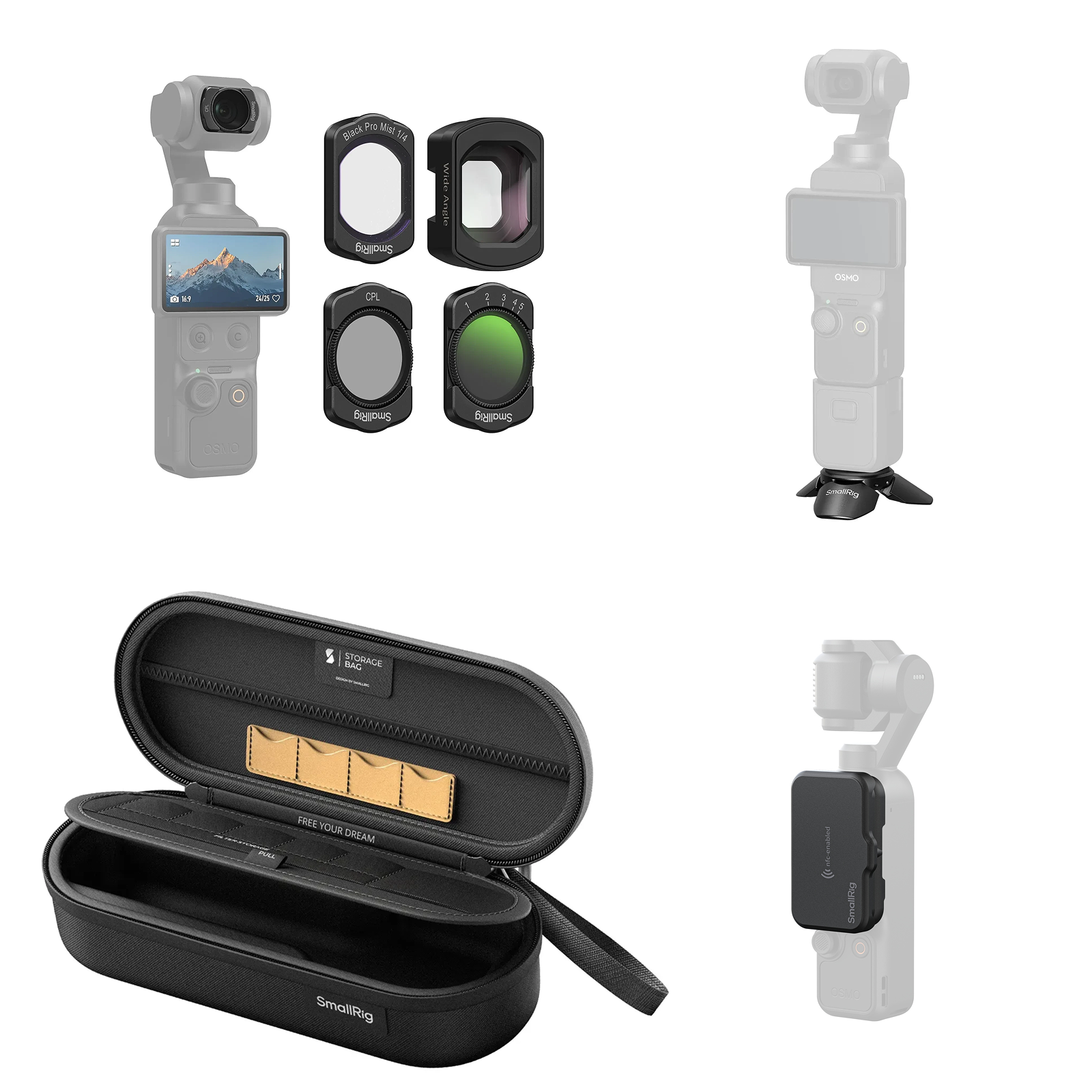 Vlog Travel & EDC Kit for DJI Osmo Pocket 4 / 3 for Outdoor Daily Vlog & On‑the‑Go Content Creation