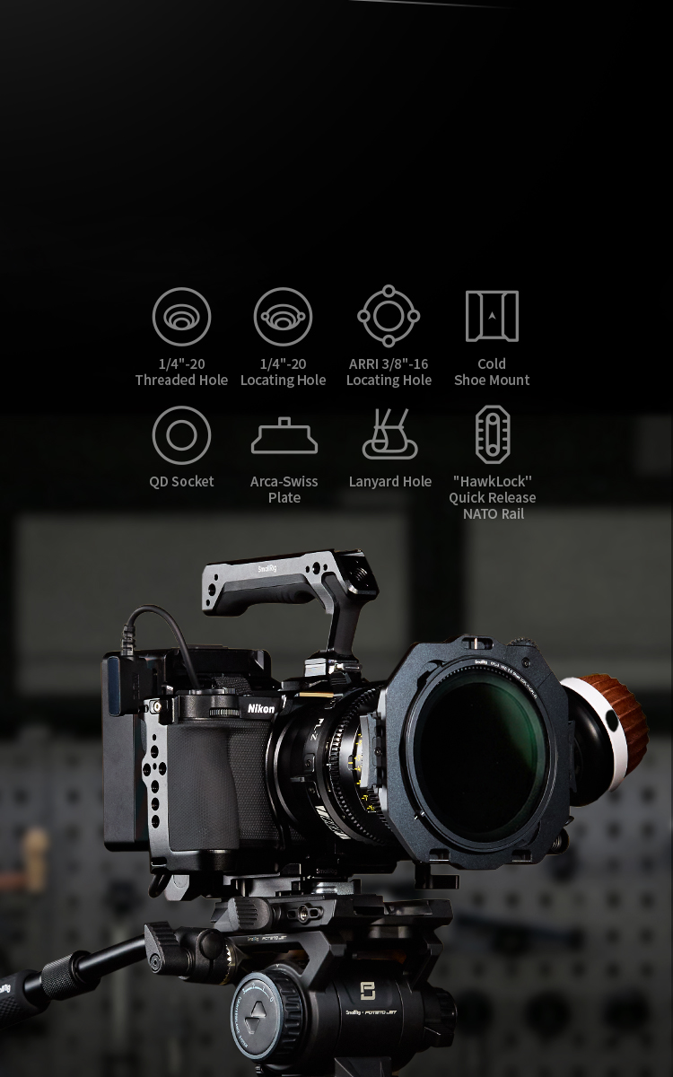 Nikon ZR用HawkLockケージキット：フルケージ、ハーフケージ、V