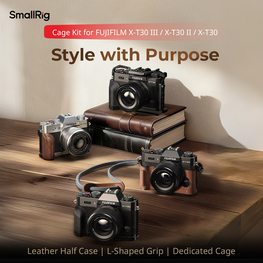 SmallRig 5669 Leather Half Case Kit for FUJIFILM X-T30 / X-T30 II / X-T30 III, Black