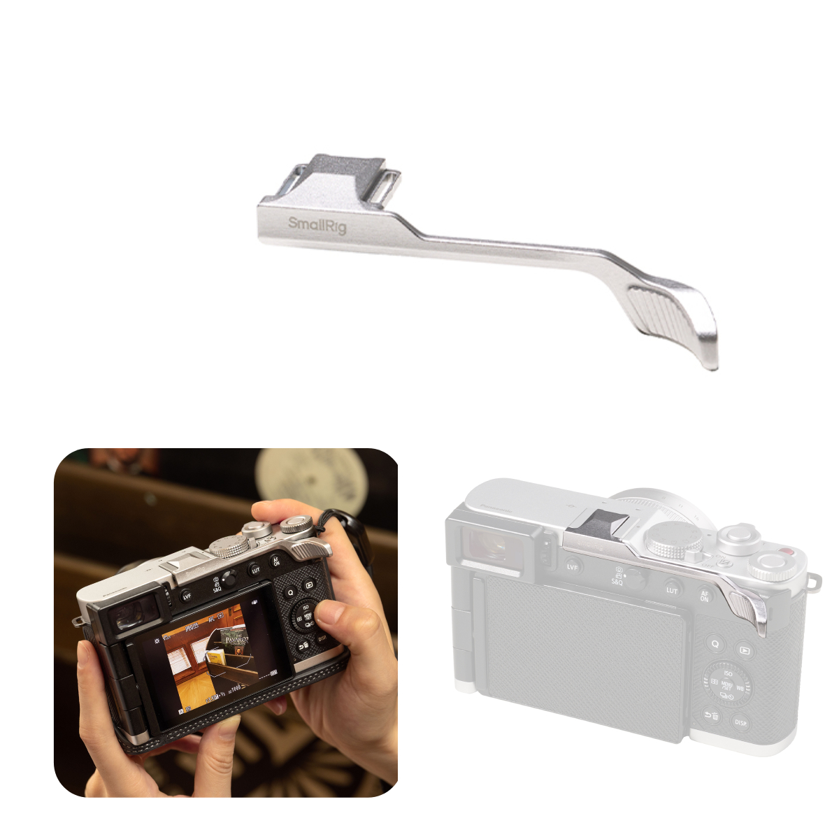 Thumb Grip for Panasonic LUMIX L10 | Hot Shoe Mount