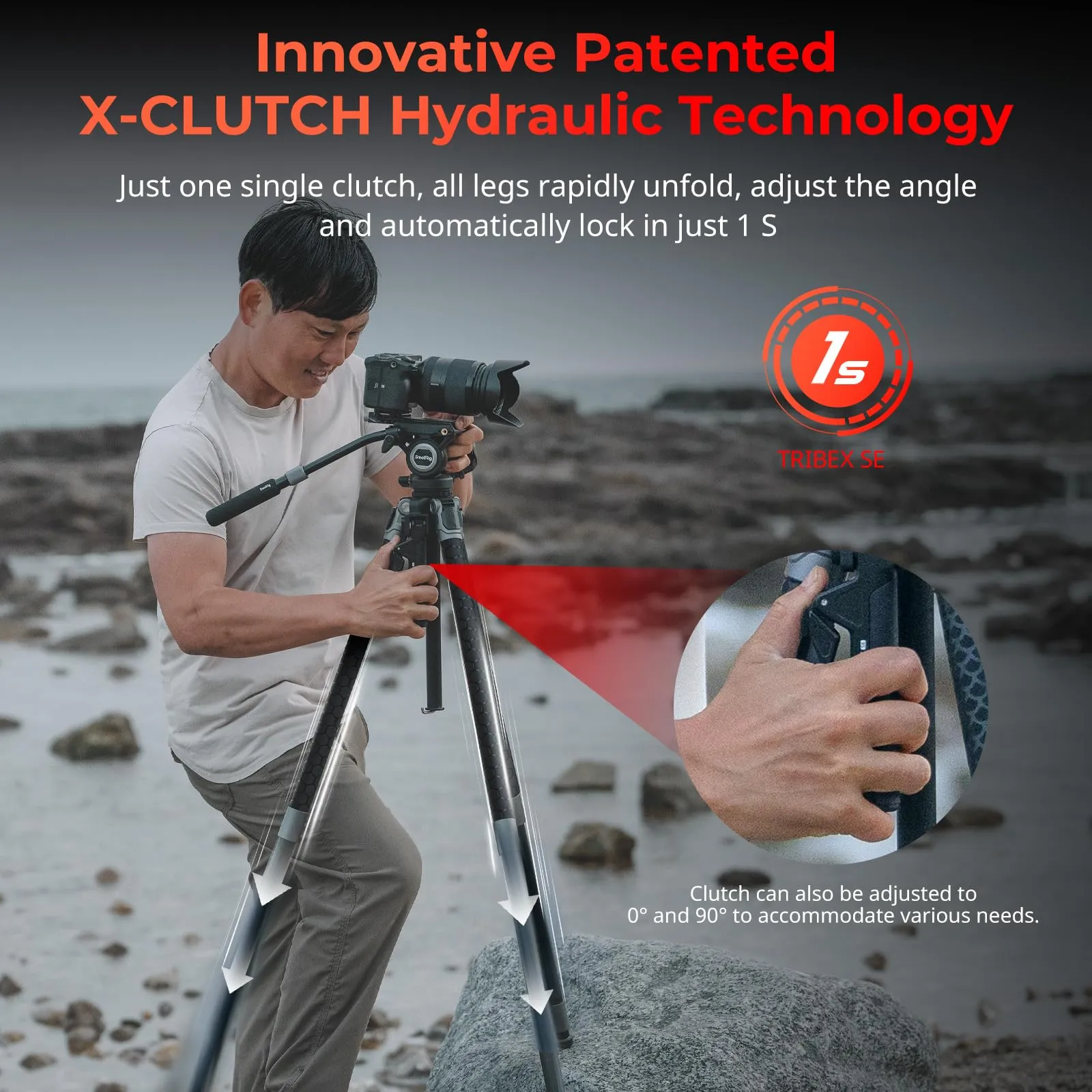 Category/Tripods/Video Tripods Video Tripod | TRIBEX SE Hydraulic Quick Adjust | SmallRig-SKU:5305/Material(s):Aluminum Alloy/Tripod Load Capacity:15kg/Head Load Capacity:6kg/Working Height:23.0 - 166.0cm/Net W