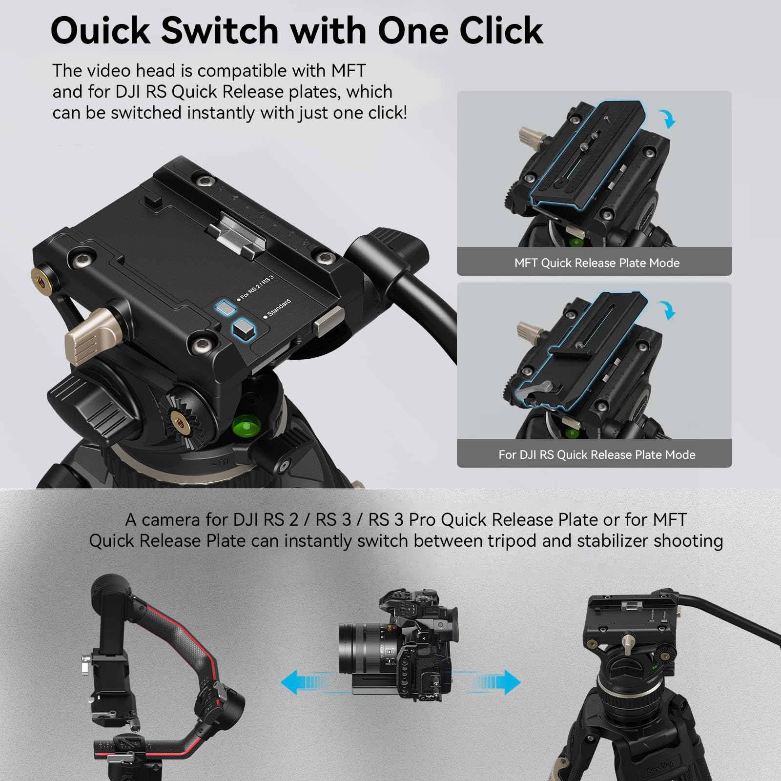 Carbon Fiber Tripod | Heavy-Duty Fluid Head Kit | SmallRig