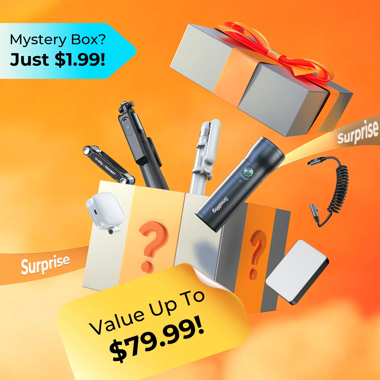 ミステリーボックス： 最大1万円の商品が、わずか500円で当たる！